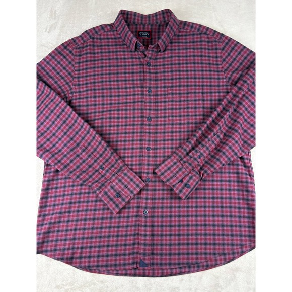 UNTUCKit Other - Untuckit Mens XL Red Navy Blue Plaid Flannel Button Down Shirt Long Sleeve
